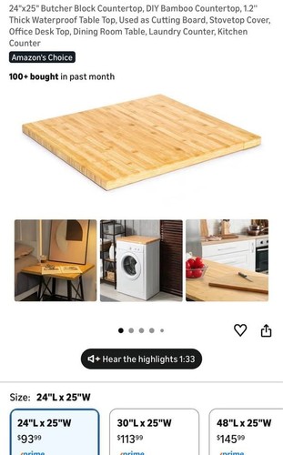 Butcher block top