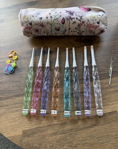 Piece crochet hook set with - hook,