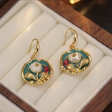 NEW 14k GOLD PLATED PEARL