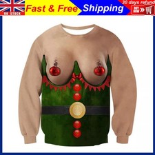Ugly Christmas Jumper Sweater Women Mens Funny 2D Print Sweatshirt Xmas Pullover