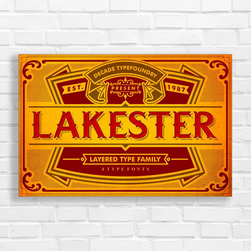 Vintage typography lakester - vintage,