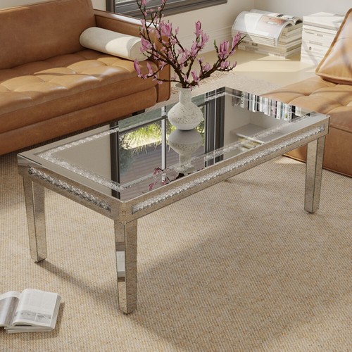 Large silver mirrored coffee - large,