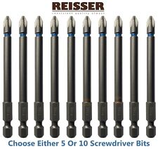 REISSER 90mm Torsion Impact Driver Pozi 2 Screwdriver Bits, Available In 5 Or 10