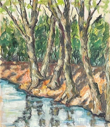 Provence landscape gouache - provence,