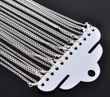 12 X SILVER PLATED LINK CHAIN NECKLACES LOBSTER CLASPS JEWELLERY MAKING CRAFT