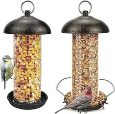 Urban Deco Hanging Bird Seed Feeders Set Metal Tube Mixed Seed Feeder Peanut Su