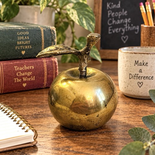 Vintage brass apple bell - vintage,