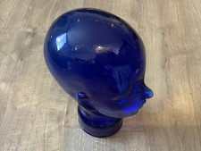 Retro vintage Bristol Blue Female Glass Head