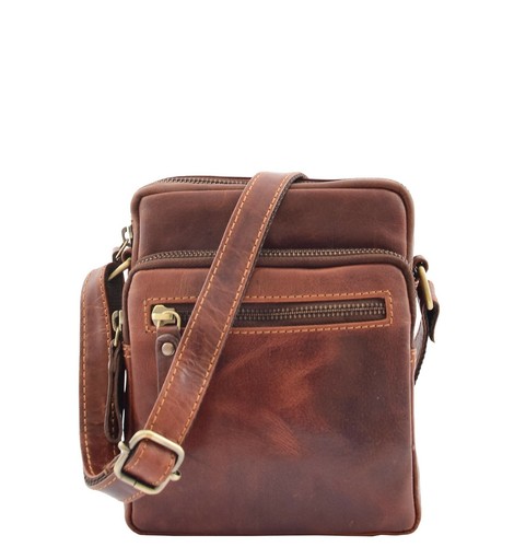 Luxury brown leather cross - leather,