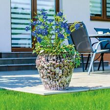 Elgarden Milo Flower Pot - Contemporary Steel Gabion Planter - Ø 47cm x H 45cm