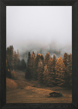 Misty Forest Cabin Framed Wall