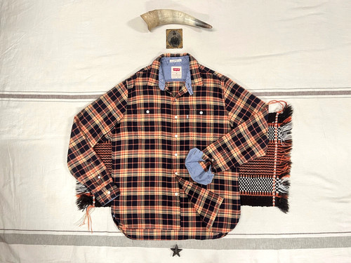 Levi navy shirt m check - us,