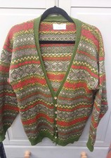Women's ' Woolly Rainbows ' Fairilse Patterned Cardigan Size 40/42" Chest