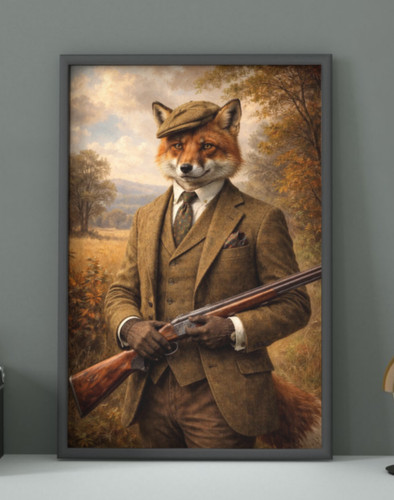 Fox hunting unframed wall - ,