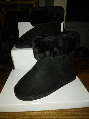 Faux fur turnover ankle - fur, boots