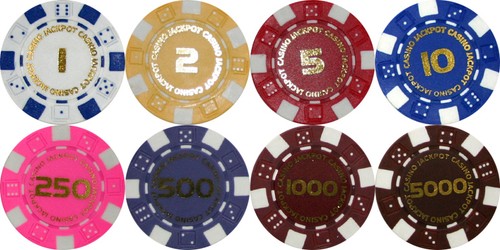 Numbered dice poker chips - poker,