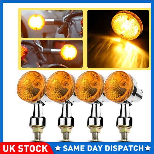 Chrome amber motorcycle led - chrome,