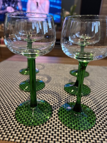 Vintage set green stem - set, of