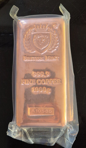 1kg cooper bar british mint - -,