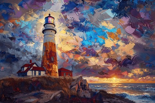 Sunset lighthouse beach - lighthouse,