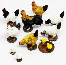 Dolls House Assorted Resin Chickens 1:12 Scale Miniature Garden ML tumdee