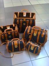 Antique Leather and Canvas Gladstone Bag 9" 11" 13" 15" or 17" Fashion Bag 