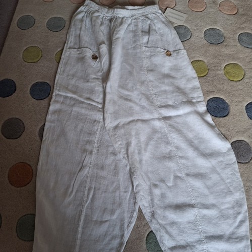 Linen trousers white s - trousers., white.