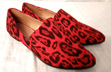 Next Red Animal Print Flat Loafer Shoes UK Size 6