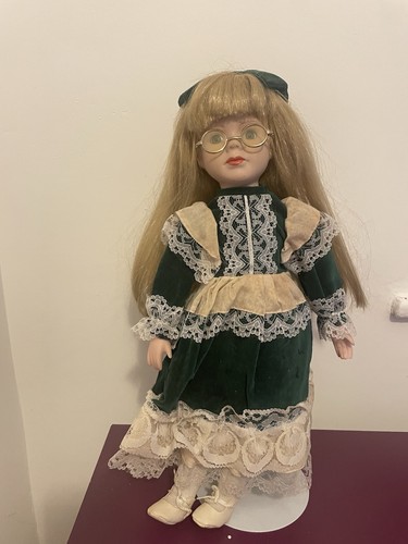 Porcelain girl doll blonde - porcelain,