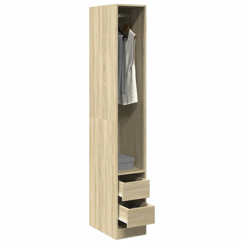 Walplus slim wardrobe - wardrobe, sonoma