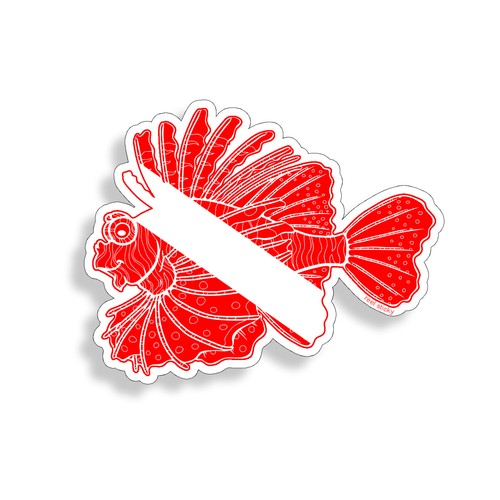Lion fish scuba - fish, sticker