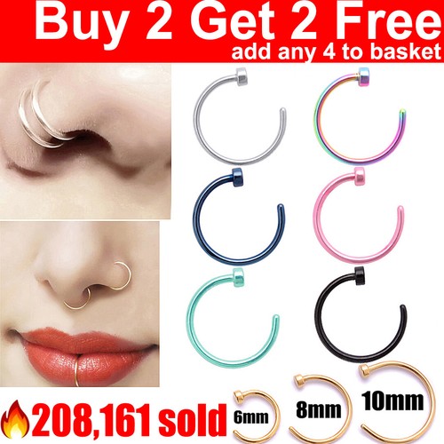 Nose ring surgical steel fake - nose,