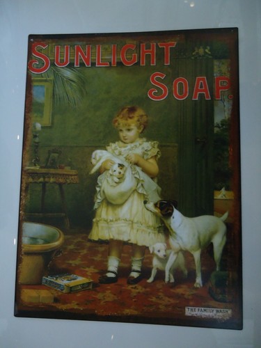 Large sunlight soap metal sign - large,