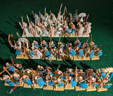 Warhammer  Tomb Kings Spearmen x 68 inc command figures, some painted.