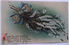 HEATHER Sprig Wild Mountains Vintage Colour Greetings PC c1910s