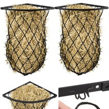 2 Set Wall Hay Feeder with Net
