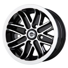 6"x12" JBW Cosmic Classic Mini Black Machine Lip Alloy Wheels x4