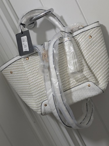 River island white raffia tote - river,