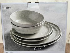 Next 12 Piece Light Grey Raffi Speckle Dinner Set rrp £65