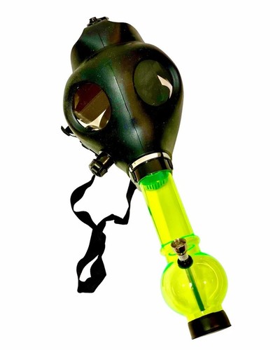 Gas mask bong adjustable black - mask,