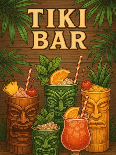 Tiki bar shed - bar, metal