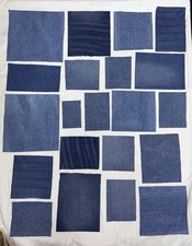 200g Recycled Denim Fabric Scraps OffCuts Mixed Jeans Material For Quilting DIY