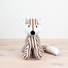 Fox Door Stop - Stripy Fabric