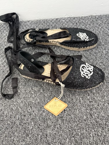 Replay black glitter - black,