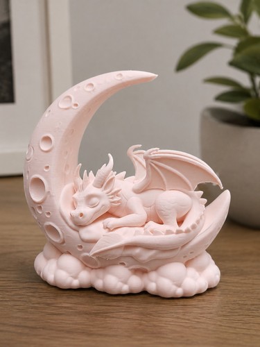 Sleeping dragon moon statue - sleeping,