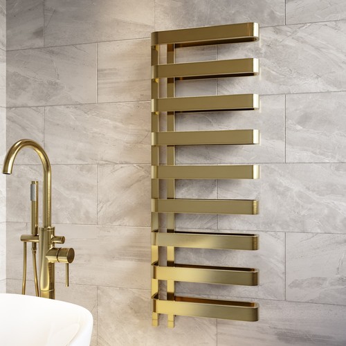 Brass designer curved towel - curved,