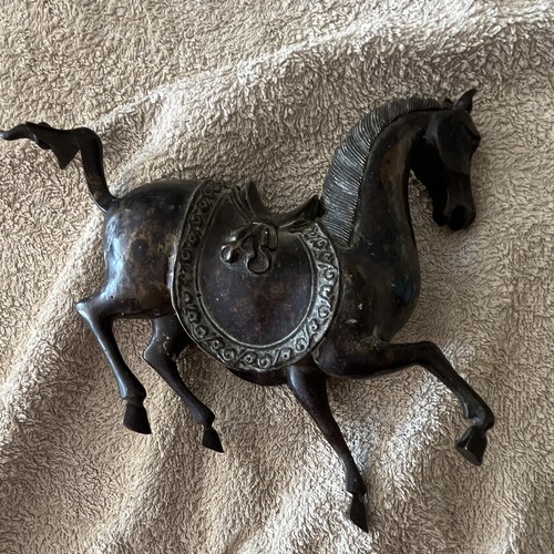 Metal horse ornament - metal,