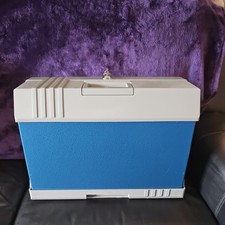 Vintage Helix Metal Lockable A4 Document Box Blue With 2 Keys great condition 