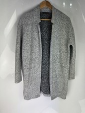 Marks & Spencer Grey Cosy Blazer Style Jacket Coatigan Open Front UK Size 8