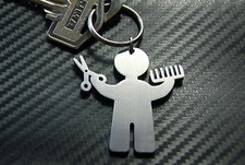 HAIRDRESSER HAIR STYLIST BARBER Keyring Keychain Key Fob Stainless Steel Gift M